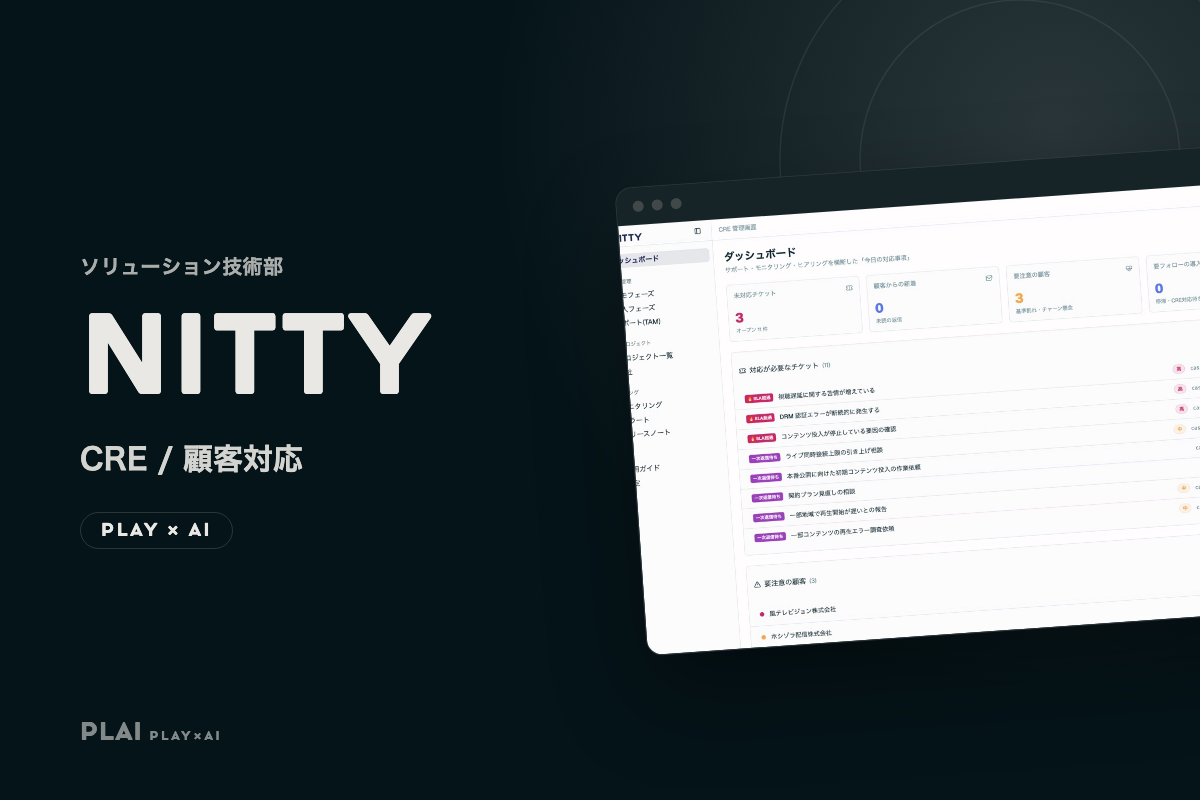 「今日やるべき顧客対応」を一画面に。CRE管理ツール「NITTY」を内製